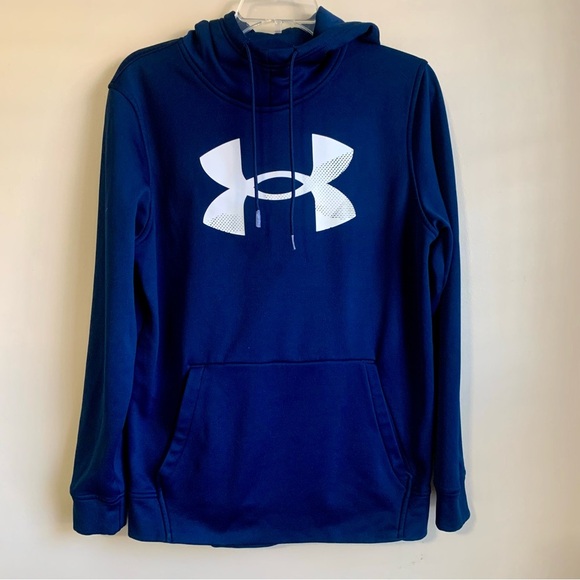Women's Under Armour Fleece® Big Logo navy blue Hoodie size small EUC - Picture 5 of 10